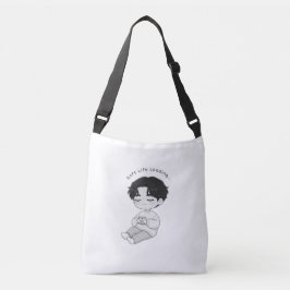 Mjukt Liv Laddar Mysig Chibi Pojke Te Axelväska