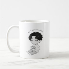 Mjukt Liv Laddar Mysig Chibi Pojke Te Kaffemugg