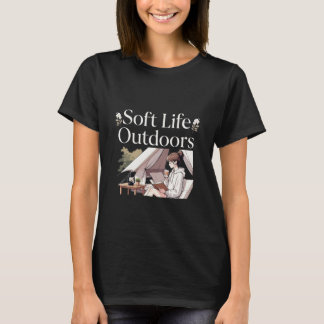 Mjukt Liv Utomhus Mysig Camping Anime Flickdesign T Shirt