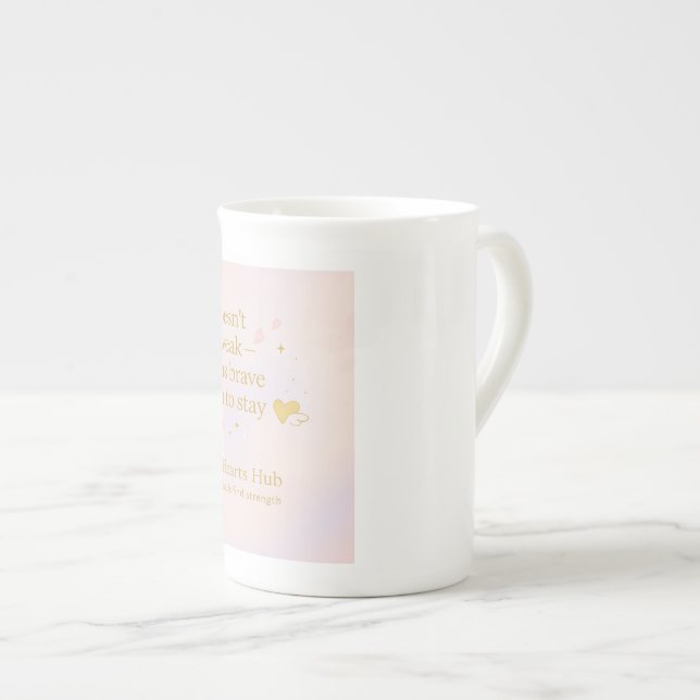 Mjukt Mod – Pastell Inspirerande Mugg Benporslin Mugg (Framsida höger)