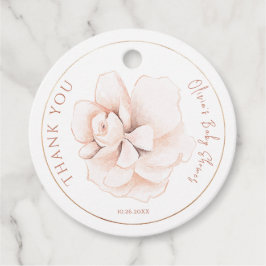 Mjukt Moderna Baby Shower med Vilda Blommor Gåvor Etiketter