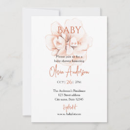 Mjukt Moderna Baby Shower med Vilda Blommor Inbjudningar