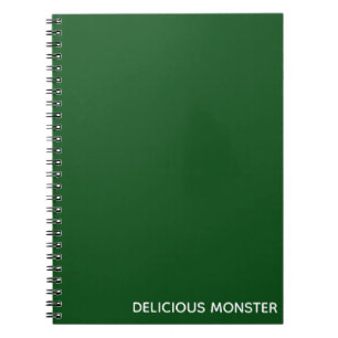 Mjukt monster grönt färg namn anteckningsbok