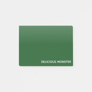 Mjukt monster grönt färg namn post-it block