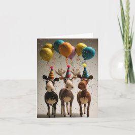 Mjukt moose Party-hälsningskort Kort