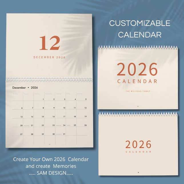 Mjukt Neutrala Färger Minimalistisk Design Kalende Kalender (Skapare uppladdad)