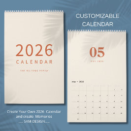Mjukt Neutrala Färger Minimalistisk Design Kalende Kalender
