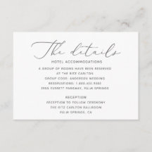 Mjukt och elegant bröllopsinformationskort