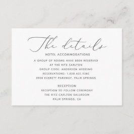 Mjukt och elegant bröllopsinformationskort tilläggskort