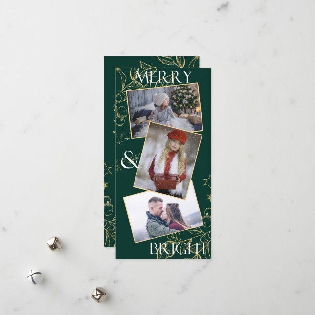 Mjukt och lätt fotopilkort julkort (Fram/Back In Situ)
