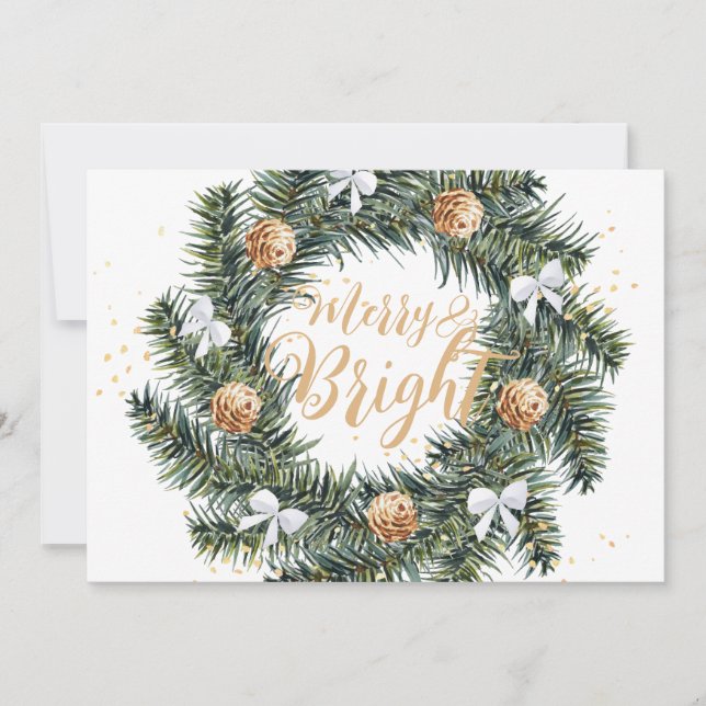 Mjukt och lätt Helgdag för julkrans Julkort (Framsida)