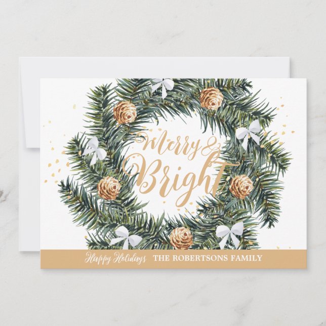 Mjukt och lätt Helgdag för julkrans Julkort (Framsida)