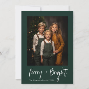 Mjukt och skarp, grönt, minimal julbild julkort