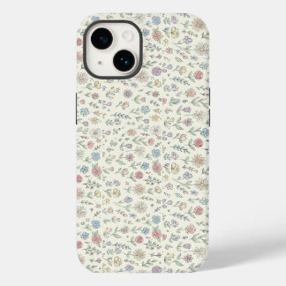 Mjukt Pastell Blommigt Mönster Sött Telefonfodral