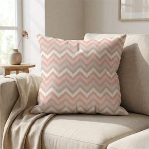 Mjukt Pastell Chevron Sicksackmönster Kudde