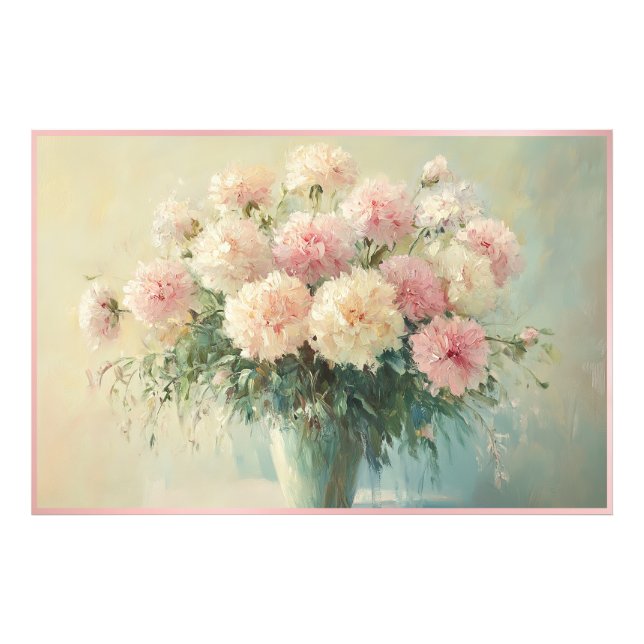 Mjukt Pastell Färgat Blomsterbukett  Fototryck (Framsidan)