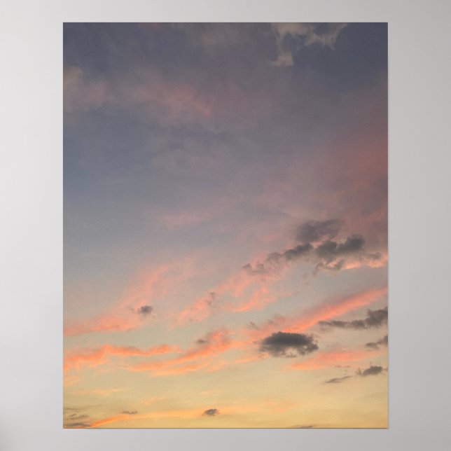 Mjukt Pastell Solnedgång Moln Konst Affisch Foto (Framsidan)