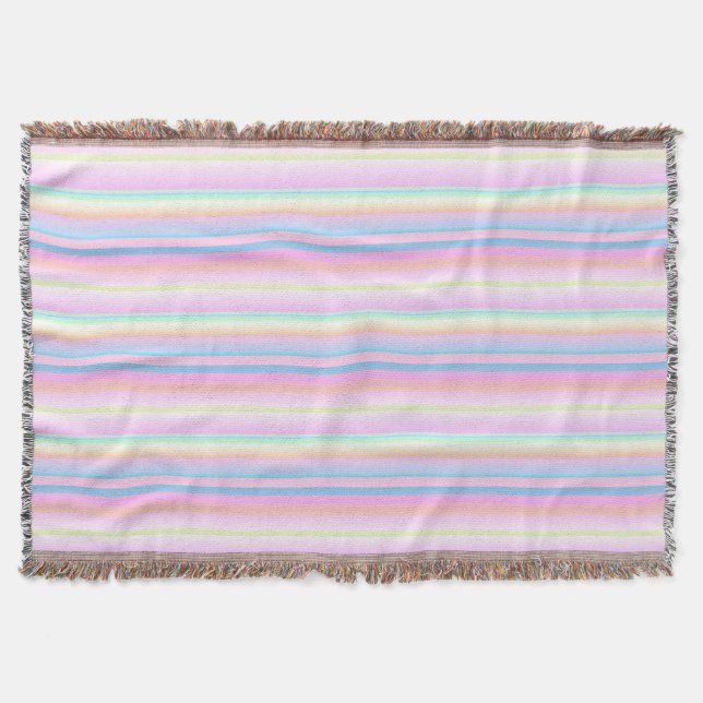 mjukt pastellkreativ strimlat filt (Framsidan)