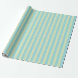 Mjukt pastellrandigt mönster – Limekräm & Limpet Presentpapper