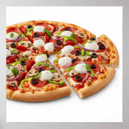 Mjukt Pizza med Toppings Poster