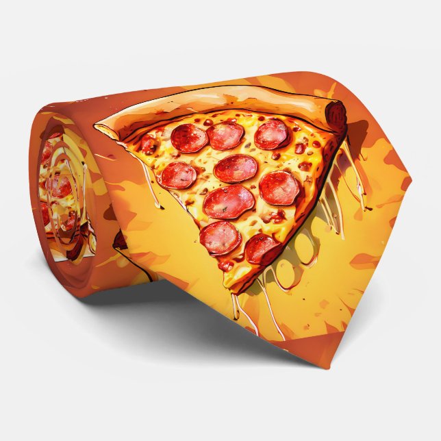 Mjukt Pizza Slice Roligt Neck Tie Slips (Rullad)