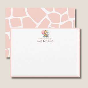 Mjukt Puder Rosa Giraffhud Ny Baby Barnkammare Anteckningskort