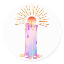 Mjukt Rainbow Candle Sticker
