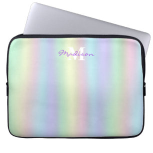 Mjukt regnbåge Holografi   Monogram Laptop Fodral