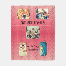 Mjukt röd retro Geometric Design Fleet Blanket