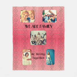 Mjukt röd retro Geometric Design Fleet Blanket Fleecefilt