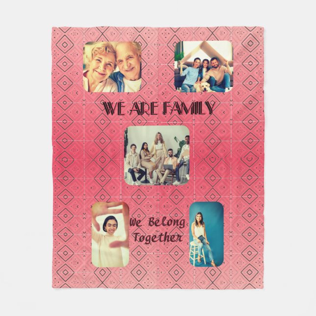 Mjukt röd retro Geometric Design Fleet Blanket Fleecefilt (Framsidan)