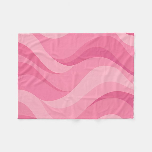 Mjukt Rosa Abstrakt Vågor Fleecefilt (Framsidan (Horisontell))