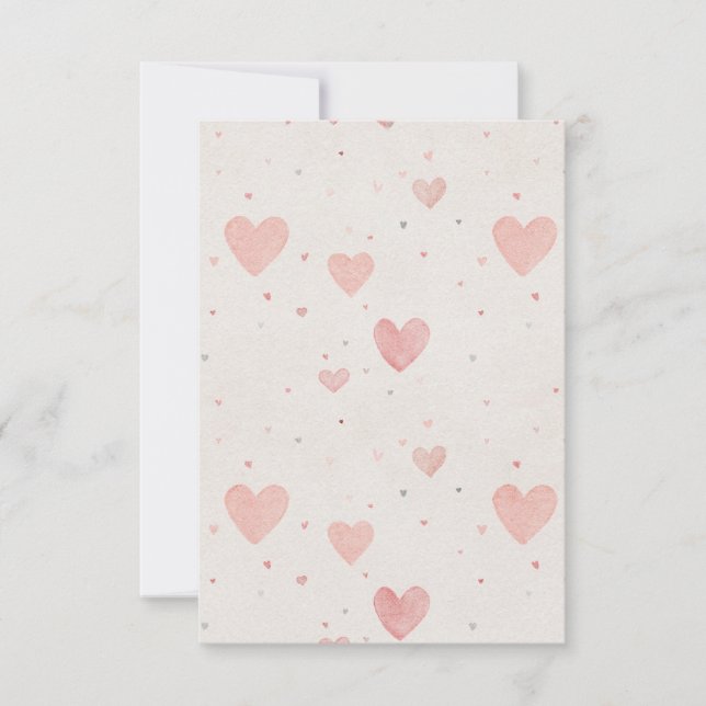 Mjukt Rosa Hjärtmönster Tacksamhetskort Tack Kort (Framsida)