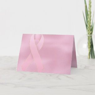 Mjukt rosa kort för bandbröstcancerhälsning