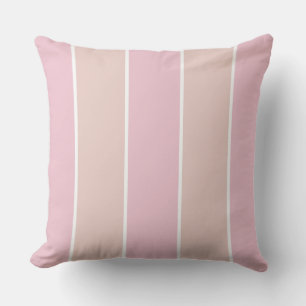 Mjukt Rosa och Beige Vertikalt Randmönster Kudde