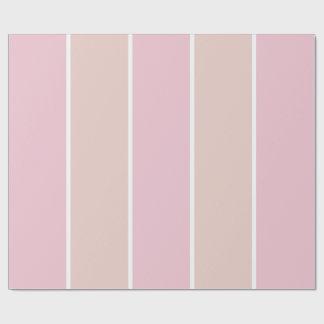Mjukt rosa och beige vertikalt randmönster presentpapper