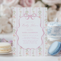 Mjukt Rosa Vintage Blommig Bebis-fest
