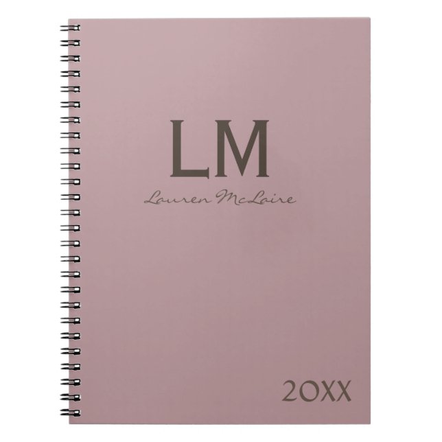 Mjukt rosablush Modern minimalistisk professionell Anteckningsbok (Framsidan)