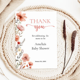 Mjukt Rosafärgad Blommig Baby i Knopp Tack Kort