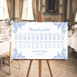 Mjukt Royal Blått vattenfärgsfärgsfärgsdiagram, fä Poster