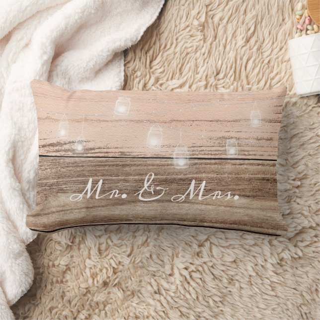 Mjukt Rustic Wood med Ljus Anpassade Lumbarkudde (Filt)