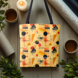 Mjukt Sken Abstrakt – Varm Beige, Orange, Svart Tygkasse