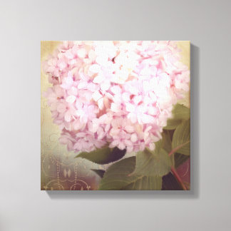Mjukt sommar 2 Songbird Rosa Hydrangea Blommigt Canvastryck