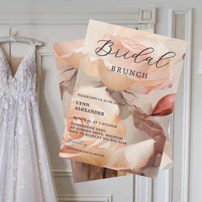 Mjukt sommarRo, Elegant Möhippa Spara Datumet (Elegant Bridal Shower Soft Summer Roses Save The Date)