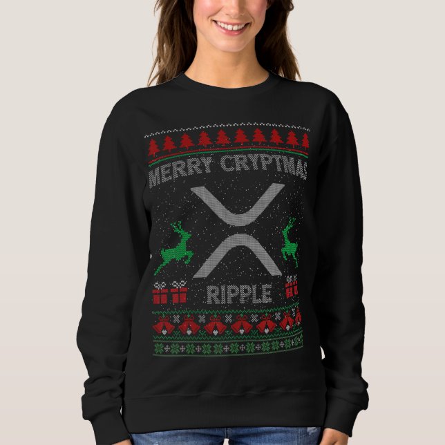 Mjukt sötare Ripple Xrp Coin Merry Cryptmas Kristu T Shirt (Framsida)