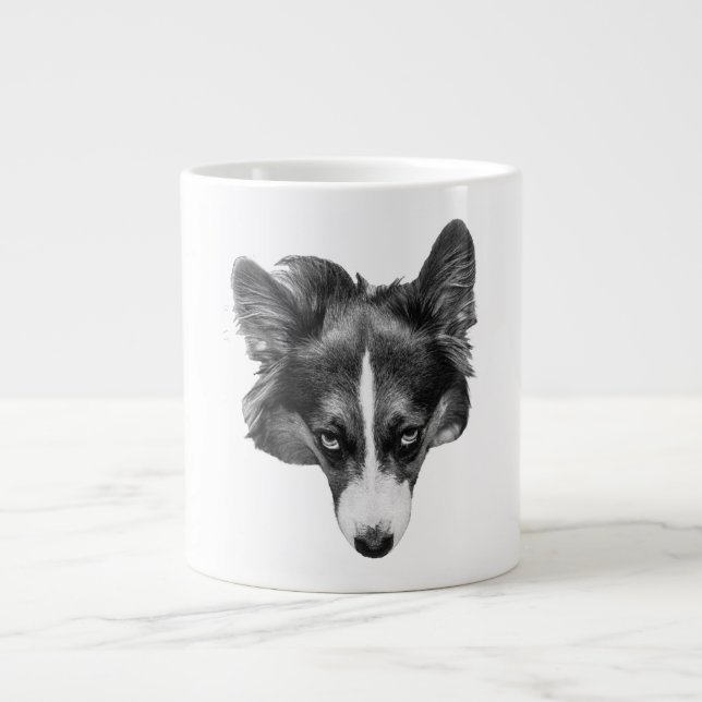 mjukt stirrande corgi lugn jumbo mugg (Framsidan)