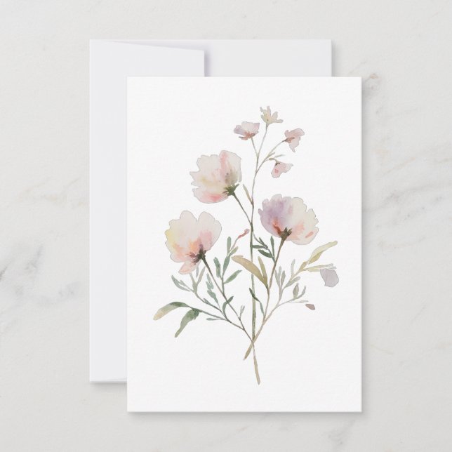 Mjukt tackkort med botaniska blommor tack kort (Framsida)
