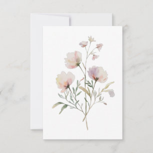 Mjukt tackkort med botaniska blommor tack kort