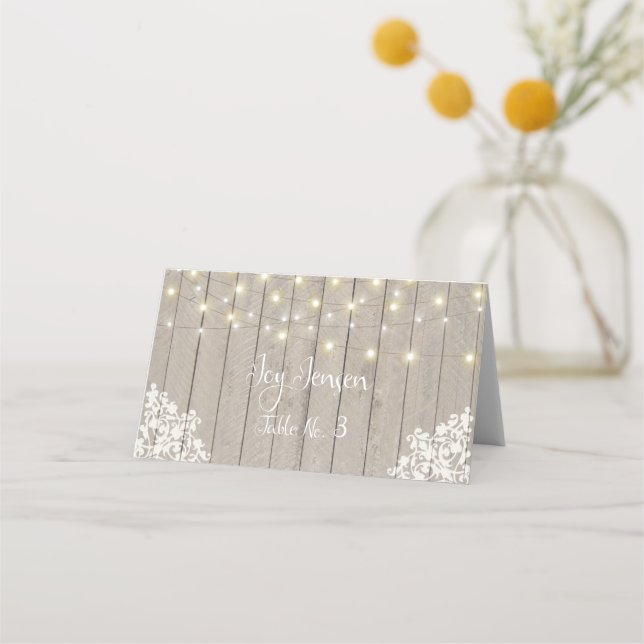 Mjukt trävarurecensionsrecept Bord-monteringskort Placeringskort (Framsida)