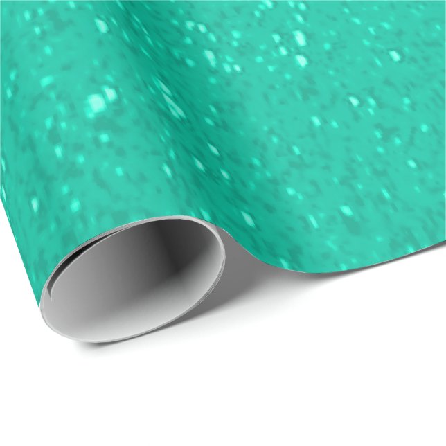 Mjukt tryck för Mintgröntglitter Presentpapper (Rullad Hörn)